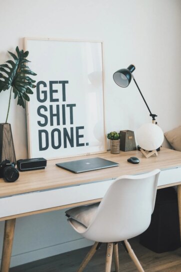 Minimal work from home desk setup